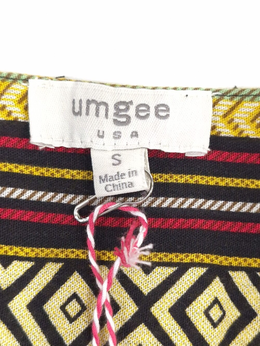 Umgee Open Front Cardigan Linen Blend Pockets Boho Tribal Tunic Fringe Sz Small - Picture 8 of 10